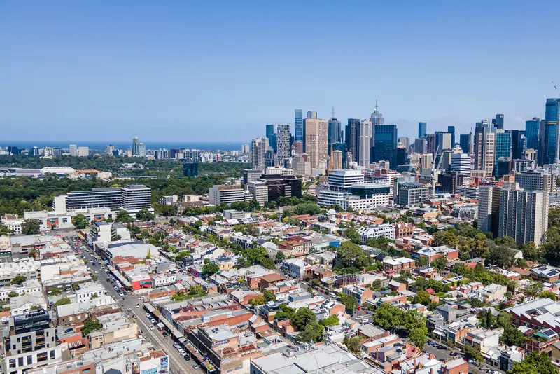 The Melbourne CBD skyline, around 3 km from Stanley Street